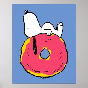 pinda's Snoopy Pink Donut Poster