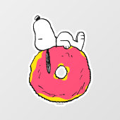 pinda's | Snoopy Pink Donut Raamsticker (Vel)