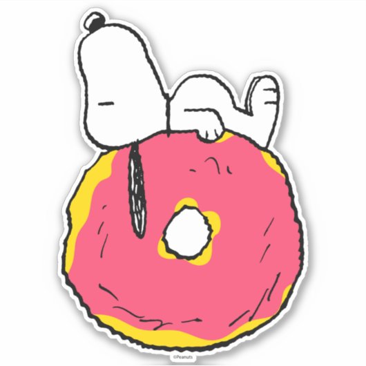 pinda's | Snoopy Pink Donut Sticker (Voorkant)