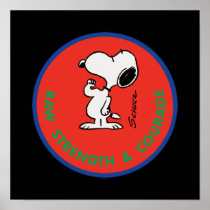 pinda's Snoopy Raw Strength & Courage Badge Poster