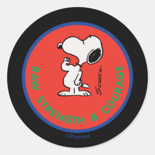pinda's Snoopy Raw Strength & Courage Badge Ronde Sticker