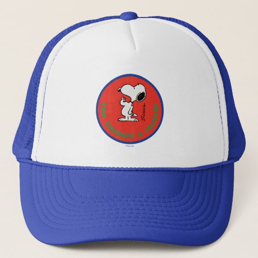 pinda's | Snoopy Raw Strength & Courage Badge Trucker Pet (Voorkant)