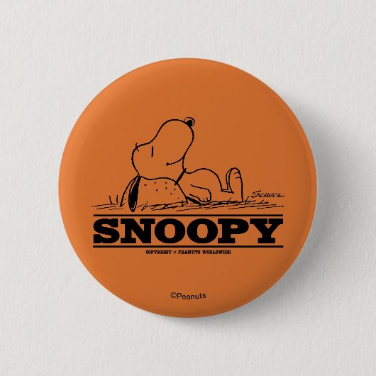 pinda's | Snoopy Rest Break Ronde Button 5,7 Cm (Voorkant)
