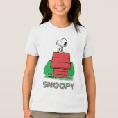 pinda's | Snoopy Resting on Doghouse Tri-Blend Shirt (Voorkant)