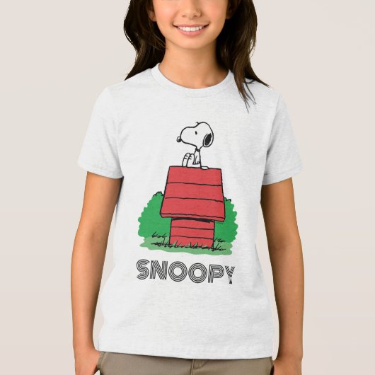 pinda's | Snoopy Resting on Doghouse Tri-Blend Shirt (Voorkant)