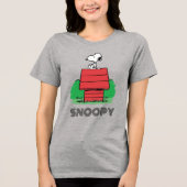 pinda's | Snoopy Resting on Doghouse Tri-Blend Shirt (Voorkant)