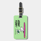 pinda's | Snoopy rijdend naar het Surf Bagagelabel (Voorkant verticaal)