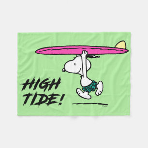 pinda's Snoopy rijdend naar het Surf Fleece Deken