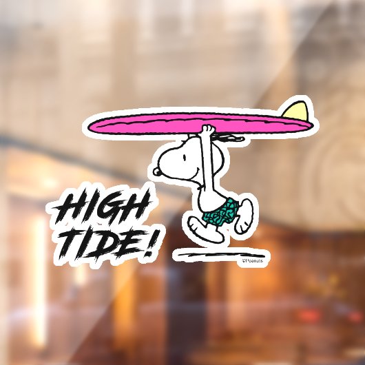 pinda's | Snoopy rijdend naar het Surf Raamsticker (Vel 2)