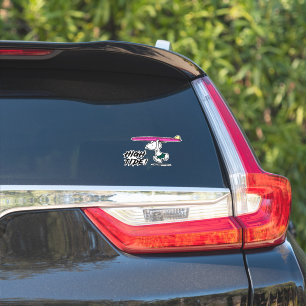 pinda's   Snoopy rijdend naar het Surf Sticker