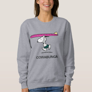 pinda's Snoopy rijdend naar het Surf Trui