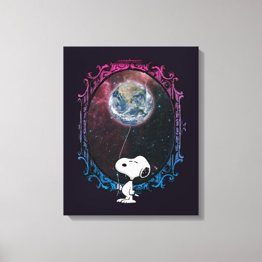 pinda's | Snoopy ruimtesonde ballon Canvas Afdruk (Voorkant)