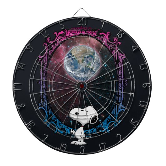 pinda's | Snoopy ruimtesonde ballon Dartbord (Voorkant)