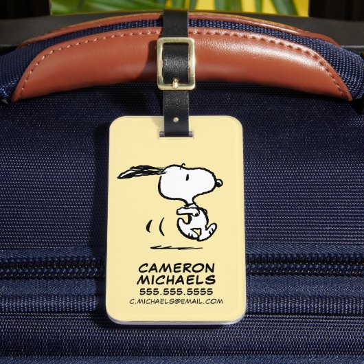 pinda's | Snoopy Running Bagagelabel (Voorkant Insitu 2)