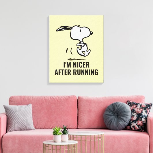pinda's | Snoopy Running Canvas Afdruk (Insitu (Woonkamer))