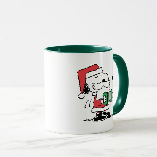 pinda's | Snoopy Santa Claus Accordian Mok (Voorkant rechts)