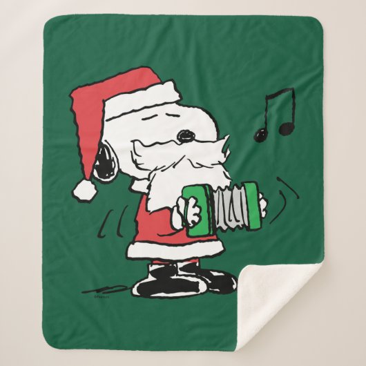 pinda's | Snoopy Santa Claus Accordian Sherpa Deken (Voorkant)