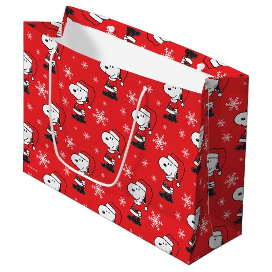 pinda's | Snoopy Santa Claus Groot Cadeauzakje (Voorkant Gekanteld)