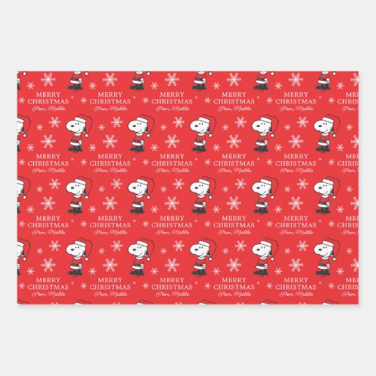 pinda's | Snoopy Santa Claus Inpakpapier Vel (Voorkant)