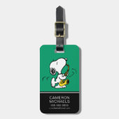 pinda's | Snoopy saxofonist Bagagelabel (Voorkant verticaal)