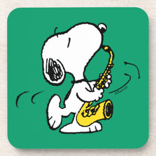 pinda's   Snoopy saxofonist Bier Onderzetter