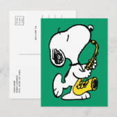 pinda's | Snoopy saxofonist Briefkaart (Voorkant / Achterkant)