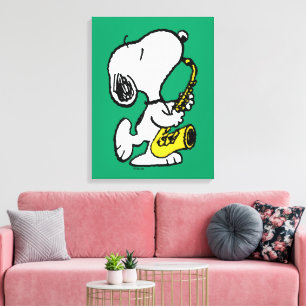 pinda's Snoopy saxofonist Canvas Afdruk