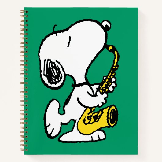 pinda's | Snoopy saxofonist Notitieboek (Voorkant)