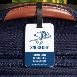 pinda's Snoopy Ski Trip Bagagelabel