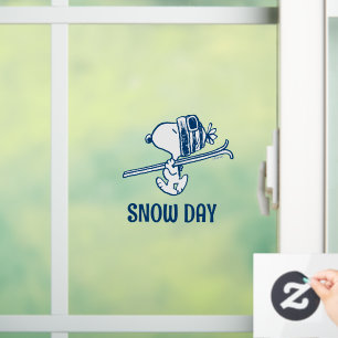 pinda's Snoopy Ski Trip Raamsticker