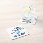 pinda's | Snoopy Ski Trip Vierkante Kartonnen Onderzetter (Insitu)