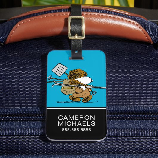 pinda's | Snoopy Snow Warrior Bagagelabel (Voorkant Insitu 2)