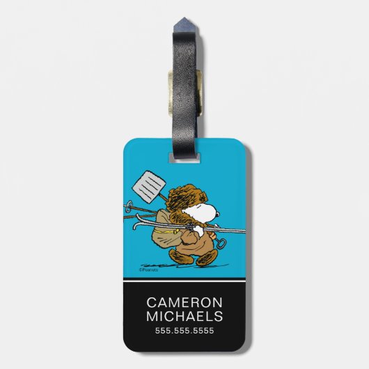 pinda's | Snoopy Snow Warrior Bagagelabel (Achterkant verticaal)