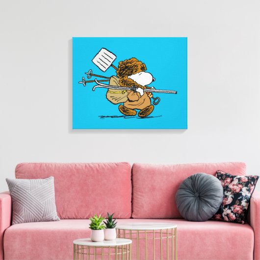 pinda's | Snoopy Snow Warrior Canvas Afdruk (Insitu (Woonkamer))