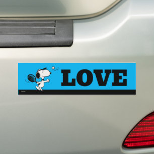 pinda's Snoopy speelt tennis Bumpersticker