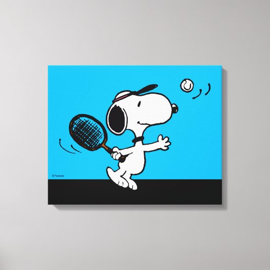 pinda's | Snoopy speelt tennis Canvas Afdruk (Voorkant)