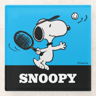 pinda's   Snoopy speelt tennis Glazen Onderzetter