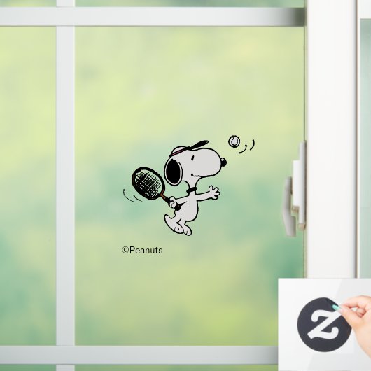 pinda's | Snoopy speelt tennis Raamsticker (Huis)