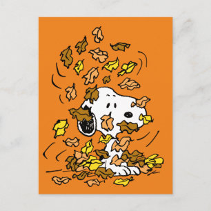 pinda's   Snoopy stapel bladeren Briefkaart