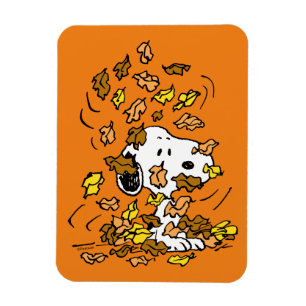 pinda's Snoopy stapel bladeren Magneet