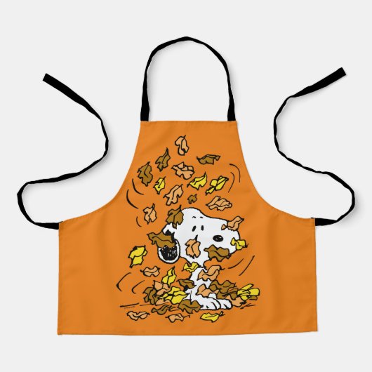 pinda's | Snoopy stapel bladeren Schort (Voorkant)