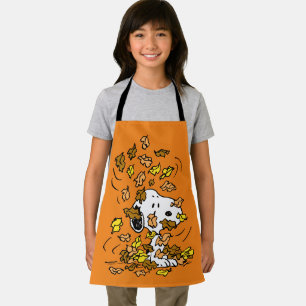 pinda's Snoopy stapel bladeren Schort