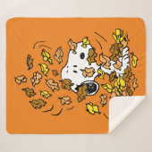 pinda's | Snoopy stapel bladeren Sherpa Deken (Voorkant (horizontaal))