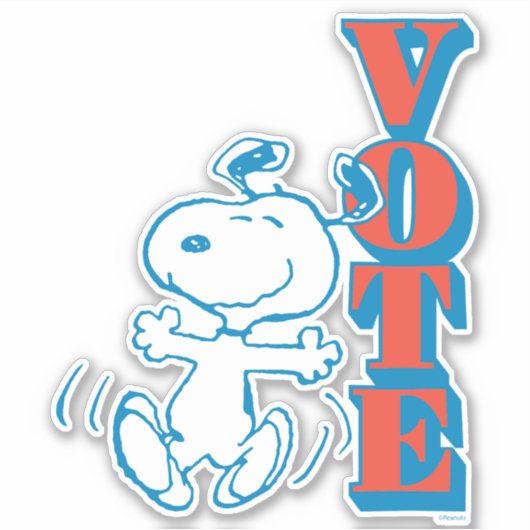 pinda's | Snoopy - Stemming Sticker (Voorkant)