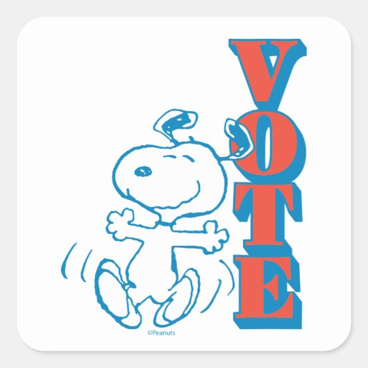 pinda's | Snoopy - Stemming Vierkante Sticker (Voorkant)