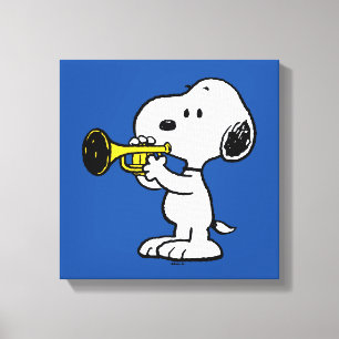 pinda's   Snoopy trompetspeler Canvas Afdruk