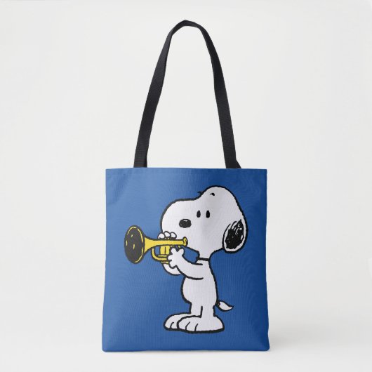pinda's | Snoopy trompetspeler Draagtas (Voorkant)