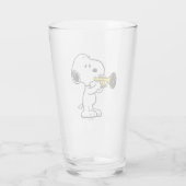 pinda's | Snoopy trompetspeler Glas (Achterkant)