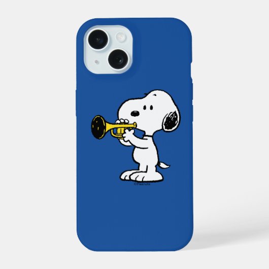 pinda's | Snoopy trompetspeler iPhone 15 Hoesje (Achterkant)