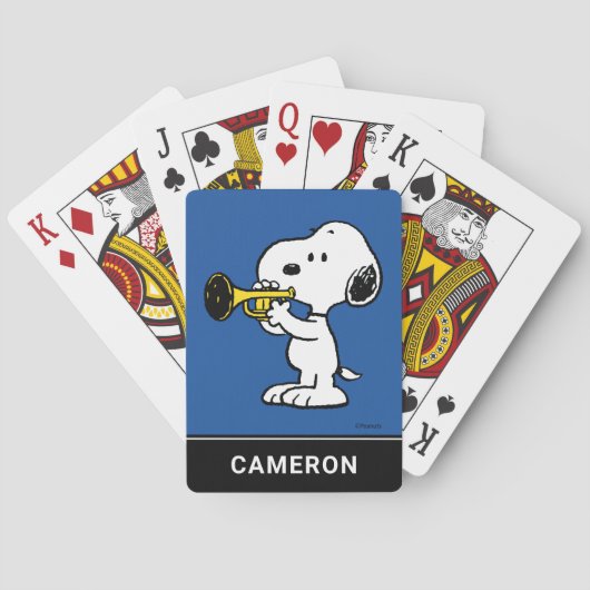 pinda's | Snoopy trompetspeler speelkaarten (Achterkant)